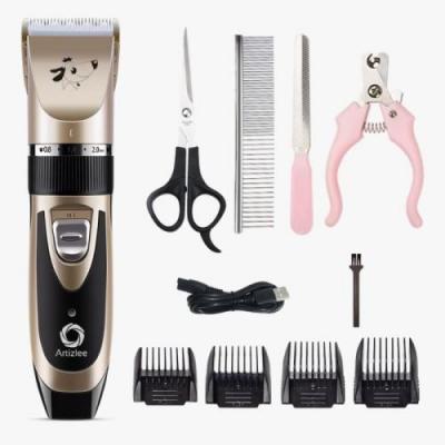 ARTIZLEE  Tondeuse &agrave; Cheveux Pour Animaux Chien Chat Electrique Sans Fil - Or 