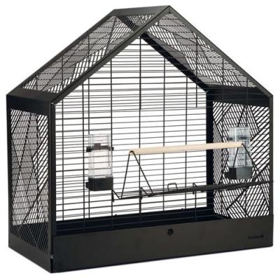 KARLIE Cage &agrave; oiseaux Yara Noir 71x35x70 cm M&eacute;tal Beeztees Noir