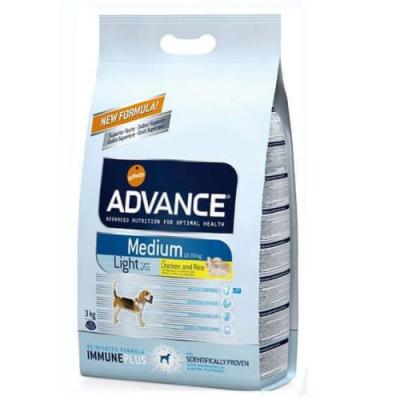 ADVANCE Nourriture Medium Light Poulet et Riz 3 Kg 