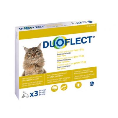 CEVA DUOFLECT Lot de 3 pipettes antiparasites - Pour chat moins de 5 kg 