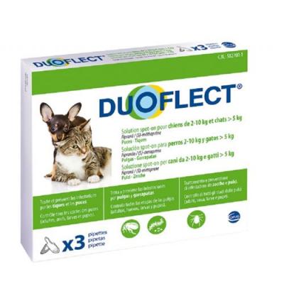 CEVA  Duoflect Petit Chien (2-10Kg) et Grand Chat (>5Kg) 3 Pipettes