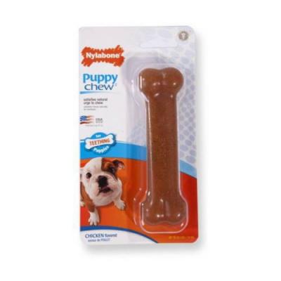 NYLABONE Jouet &agrave; m&acirc;cher pour chiot  puppy bone taille m 13,5 cm