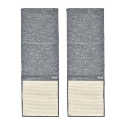 PAWHUT Lot de 2 tapis griffoir grattoir chat de canap&eacute; sol ou mur sisal gris