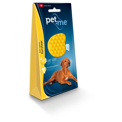 PET+ME  - Brosse Poils Courts pour Chien - Jaune