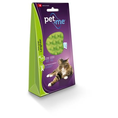 PET+ME  - Brosse Poils Longs pour Chat - Verte