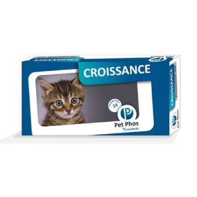 PET PHOS Compl&eacute;ment Croissance 195 Mg Chaton 96cps. - Pet-Phos