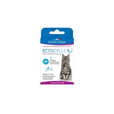 FRANCODEX Pipette antiparasitaire ectocycle chat de 1kg &agrave; 6kg