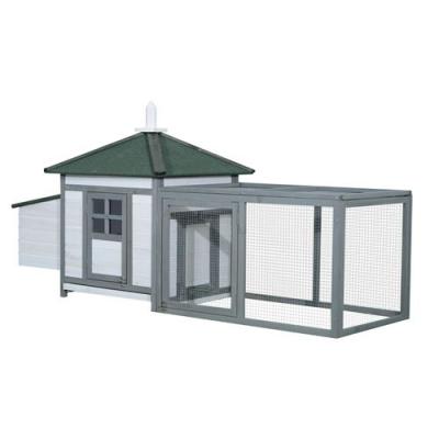 PAWHUT  - poulailler - Bois - 196x76x97cm - Gris