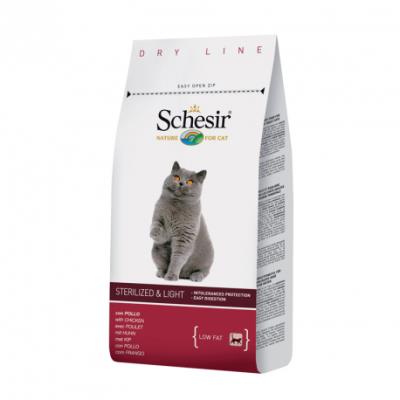 SCHESIR Croquette pour chat Sterilis&eacute; Light - Poulet 1.5kg - 