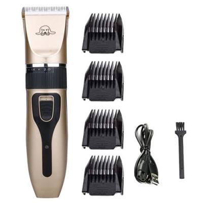  Tondeuse &agrave; cheveux Sans fil Faible bruit Rechargeable &Eacute;lectrique pour chien-Or 