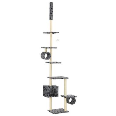VIDAXL  Arbre &Agrave; Chat Avec Griffoirs En Sisal 260 Cm Gris Motif Pattes