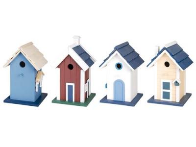 ESSCHERT AC-D&eacute;co Villa pour Oiseaux - L 17,3 X L 18 X H 29,8 Cm - Bois De Pin - Couleur Al&eacute;atoire