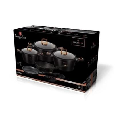 BERLINGER HAUS  Batterie de cuisine 10 pcs, Noir Rose Collection