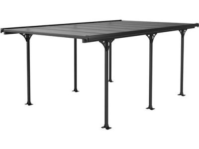 HABITAT ET JARDIN Carport voiture ""Denver"" - 5.02 x 3.13 x 2.05 m - Transparent / Noir