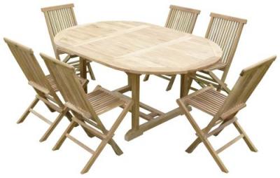  Ensemble de jardin en teck premium SAWAH 6 chaises JENAE