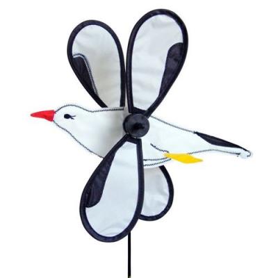 ELLIOT  - Moulin &agrave; vent grande mouette - Blanc et noir - Hauteur 43 cm 
