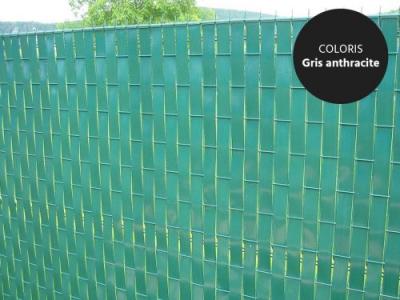 JARDIDECO Lani&egrave;re pvc pour palissade largeur 47 mm x 60 m+100 clips- gris 