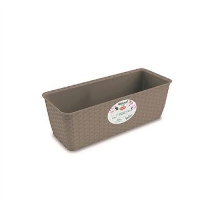 STEFANPLAST HOMEA Jardini&egrave;re tress&eacute;e en r&eacute;sine 40cm - Taupe
