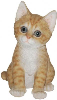 RIVIERA Chaton assis roux 20 cm - en r&eacute;sine - 200251