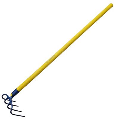 OUTILS PERRIN Croc &agrave; fumier court &agrave; douille 4 dents 14 cm manche compo tube 115