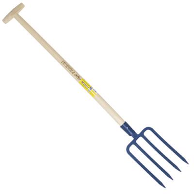 OUTILS PERRIN  - Fourche &agrave; b&ecirc;cher douille 4 dents 29 cm manche b&eacute;quille