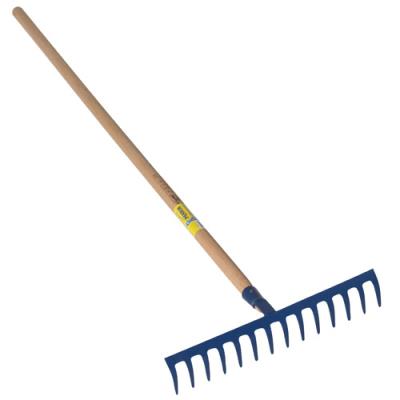 OUTILS PERRIN  - R&acirc;teau forg&eacute; 14 dents courbes manche bois 1,65 m