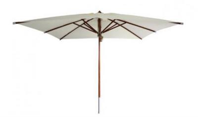 PROLOISIRS Parasol droit Eucalyptus en FSC mat central - 3 x 3 m - ecru