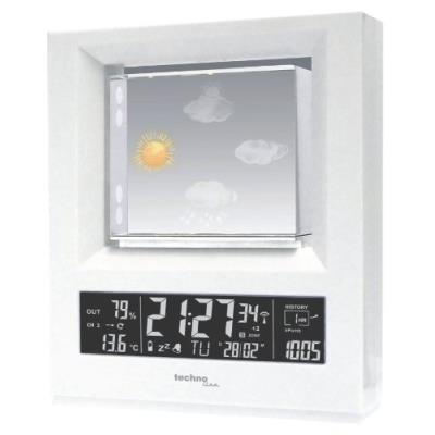 TECHNOLINE  WS 6620 Station M&eacute;t&eacute;o Optique de Vernis de Piano Blanc