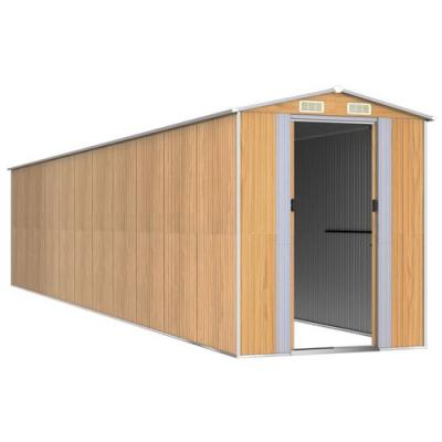 VIDAXL  Abri De Jardin Marron Clair 192x938x223 Cm Acier Galvanis&eacute;