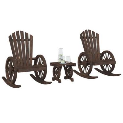 VIDAXL   Salon de jardin 3 pcs bois de sapin massif Bois