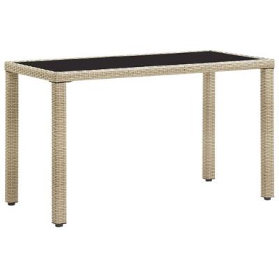 VIDAXL Table de jardin Beige 123x60x74 cm R&eacute;sine tress&eacute;e  Beige