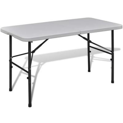 VIDAXL  - Table de jardin pliable 122 cm blanche en hdpe Blanc