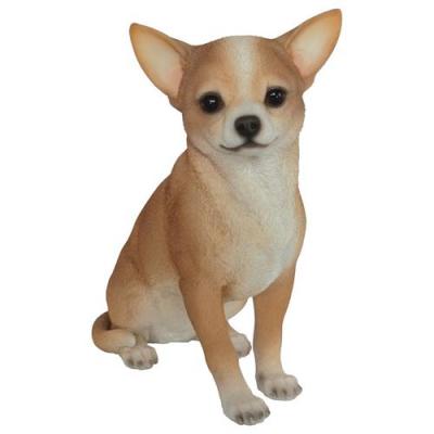 Statue de jardin chihuahua assis en r&eacute;sine 23 cm
