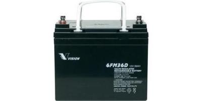 VISION Batterie au plomb 12 V 36 Ah  Akkus 6FM36DX plomb (AGM) (l x h x p) 195 x 155 x 130 mm 