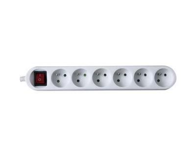  Rallonge blanche de 1,4m avec commutateur 16A 6&nbsp;modules