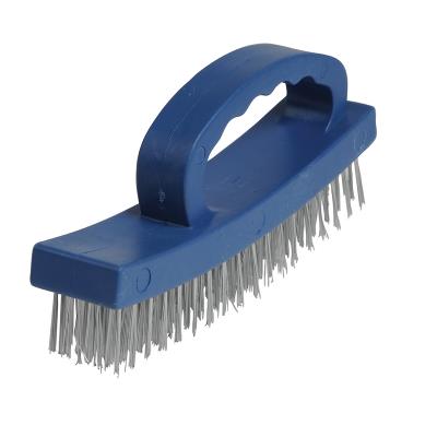 SILVERLINE  - brosse m&eacute;tallique &agrave; poign&eacute;e en d 4 rangs 250554
