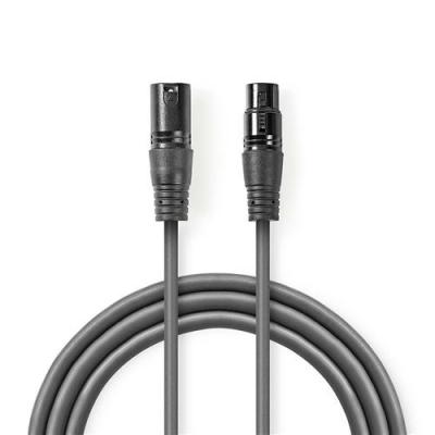 NEDIS  C&acirc;ble DMX num&eacute;rique 110 Ohms OS XLR 3 broches m&acirc;le 1.0 Gris