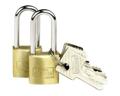  Cadenas avec serrure &agrave; cl&eacute; 2er Set Duo 222 20 26 SB laiton