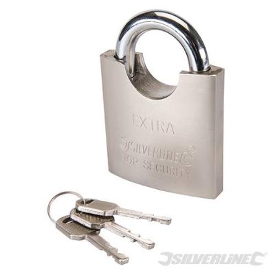 SILVERLINE Cadenas en acier &agrave; anse prot&eacute;g&eacute;e 70 mm - 260329 - 