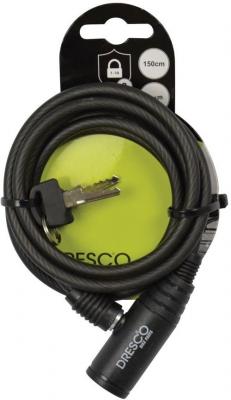  Dresco serrure &agrave; spirale 150 cm acier inoxydable noir en 3 parties