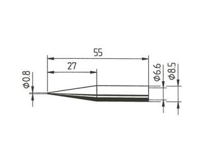 ERSA  842 SD Panne de fer &agrave; souder forme de crayon, rallong&eacute;e Taille de la panne 0.8 mm Contenu