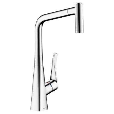 HANSGROHE Robinet mitigeur de cuisine acier 320 2 jets Metris M71 