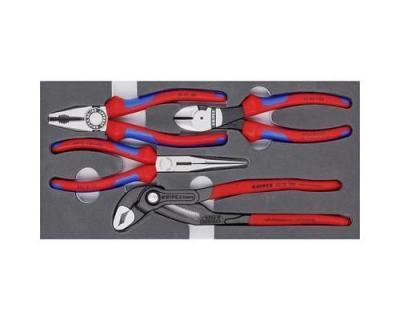 KNIPEX Jeu de pinces Basic avec plateau en mousse 4 pi&egrave;ces  1 pcs