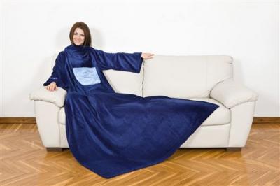 Kanguru deluxe midnight coperta con maniche 140 x 210 cm flanella blu