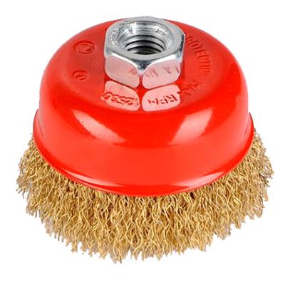 KREATOR Brosse M&eacute;tallique Rotative Laiton Soucoupe &Oslash; 75 Mm Pour Meuleuse
