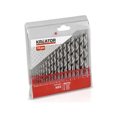 KREATOR Coffret de 19 forets en m&eacute;tal HSS  Coffret 19 forets HSS