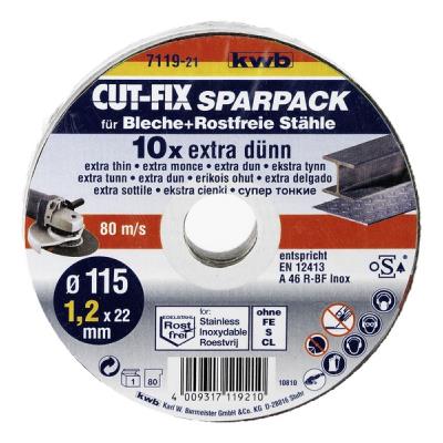 KWB Pack de 10 disques cut-fix&reg; pour la coupe du m&eacute;tal  49711922