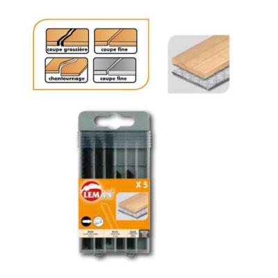 LEMAN Coffret 5 Lame de scie Sauteuse b&d (4 Bois + 1 Metal) - 
