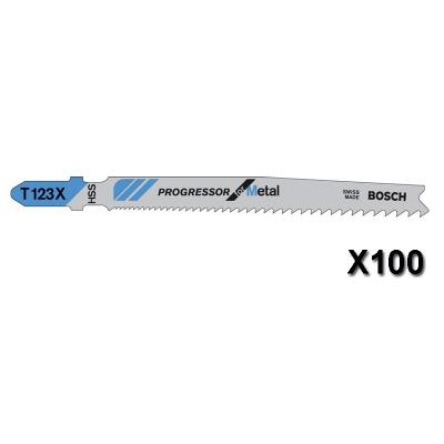 BOSCH Lame de scie sauteuse T 123 XF Progressor for Metal 100pc
