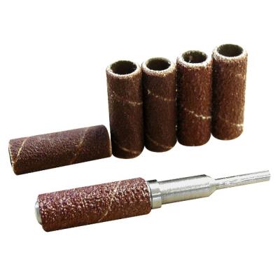 MAXICRAFT  71145 Jeu de 6 Tambours abrasifs avec tige support Grain 60/120 &oslash; 9 mm